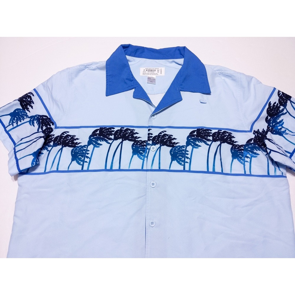 DISNEY WORLD Typhoon Lagoon Cast Member Uniform Shirt Blue Palms Men's XXL 2XL - Picture 5 of 7